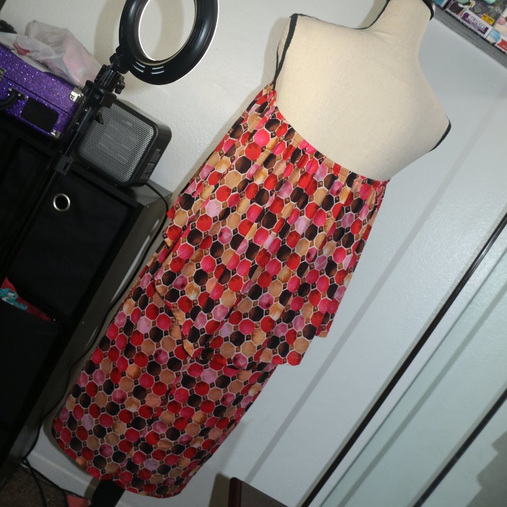 Thalia Sodi Red Multi Combo Popover Dress - Picture 2 of 8